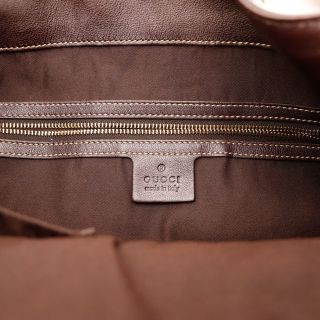 Intérieur Gucci Hobo Bambou doublure tissu marron propre — AMANA Vintage