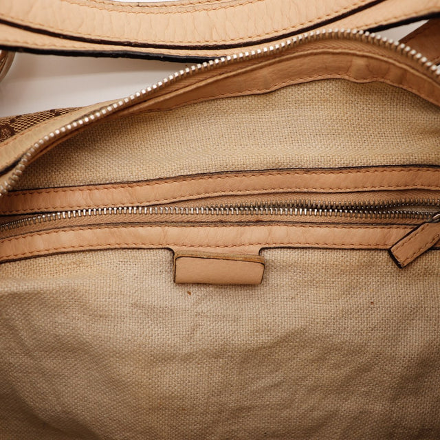 Intérieur Hobo Gucci doublure toile beige poche zippée — AMANA Vintage