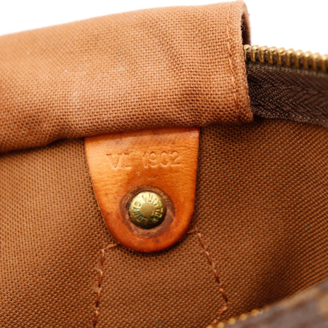 Detail interieur Louis Vuitton Speedy 30 doublure textile taches — AMANA Vintage