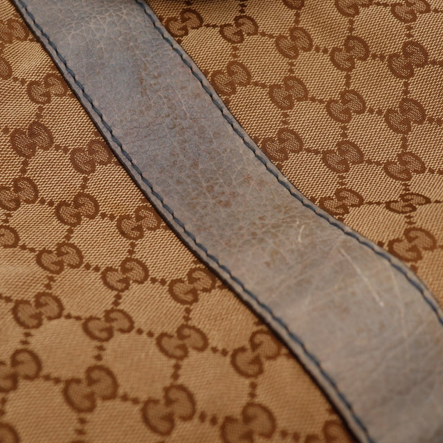 Détail bandes cuir grainé gris griffures frottements Gucci Tote Bag — AMANA Vintage