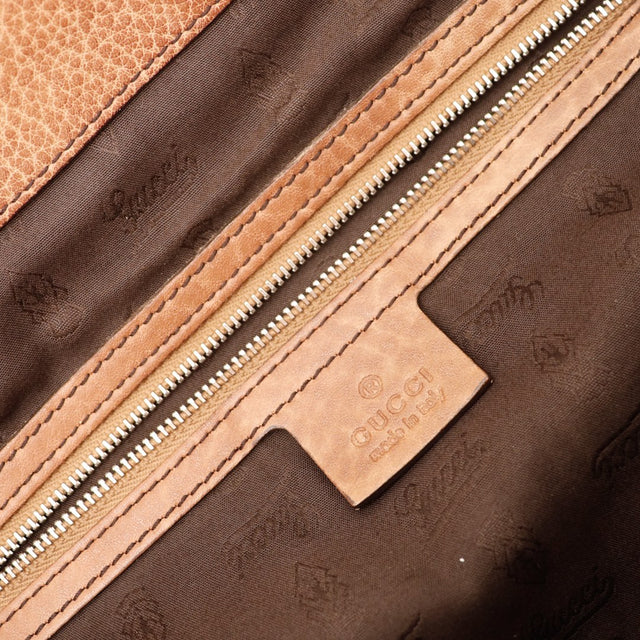 Intérieur doublure textile Tote Bag Bambou Gucci étiquette cuir Made in Italy — AMANA Vintage