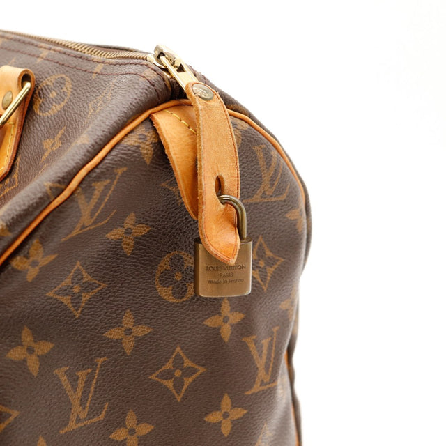 Vue de face Louis Vuitton Speedy 30 cadenas inclus occasion authentique — AMANA Vintage