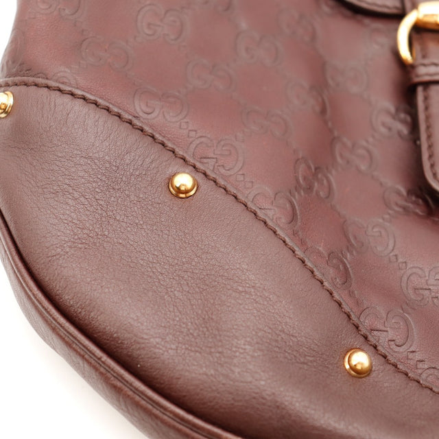 Détail coin inférieur cuir lisse frottements légers Tote Bag Bambou Gucci — AMANA Vintage