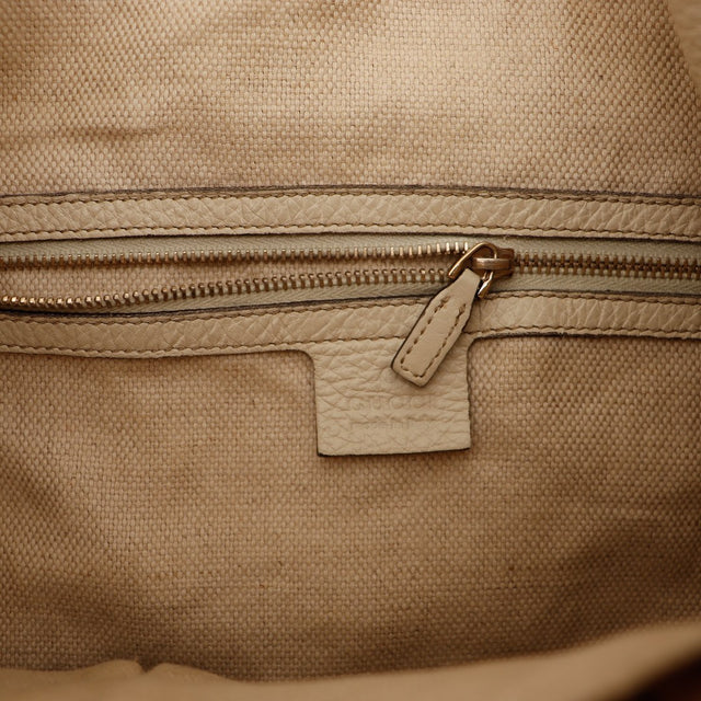 Intérieur Gucci Hobo Bambou doublure toile naturelle poche zippée — AMANA Vintage