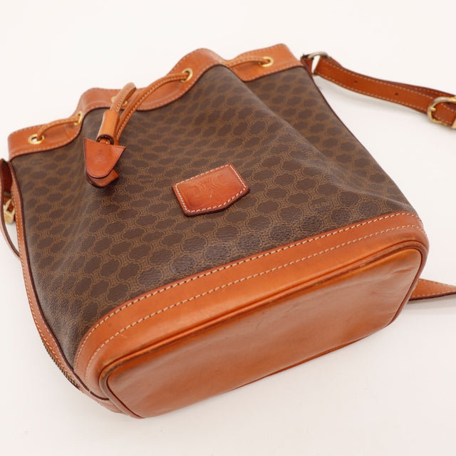Vue du fond en cuir naturel Céline Seau Macadam occasion authentique — AMANA Vintage