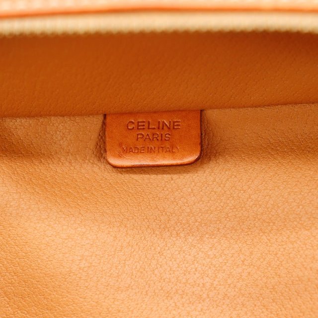 Vue de profil Céline Vanity Macadam marron camel occasion authentique — AMANA Vintage