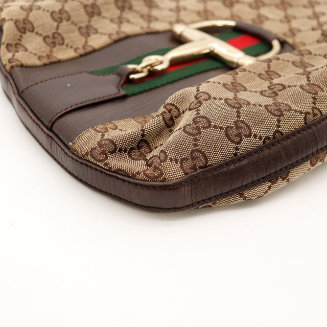 Détail coin inférieur usure cuir Hobo Horsebit Gucci — AMANA Vintage