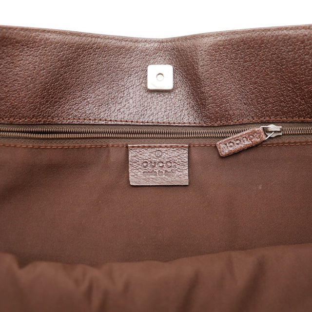 Intérieur tote bag Gucci doublure textile marron propre — AMANA Vintage