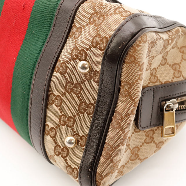 Détail fermeture zip et tirette Gucci Boston Joy Web occasion — AMANA Vintage