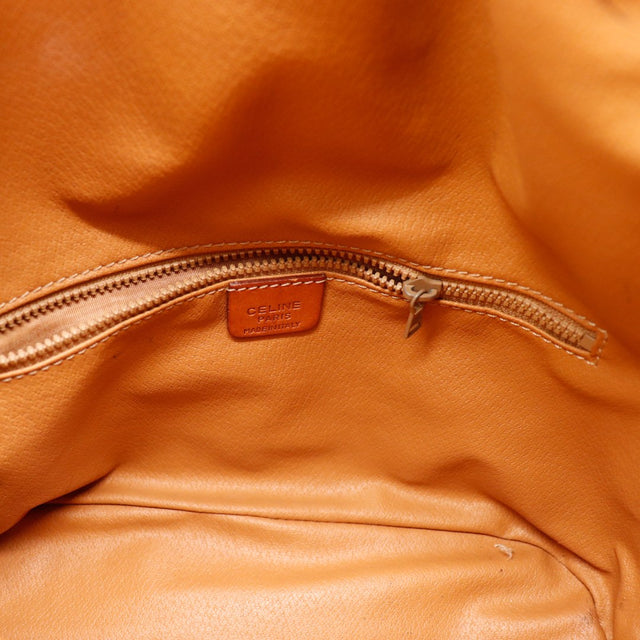 Intérieur cuir Céline Seau Macadam poche zippée et doublure cognac — AMANA Vintage