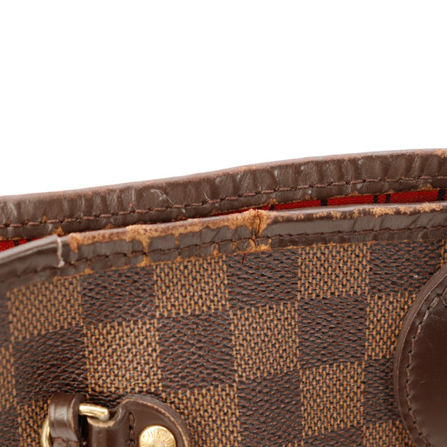 Interieur rouge Louis Vuitton Neverfull MM Damier Ebene doublure propre — AMANA Vintage
