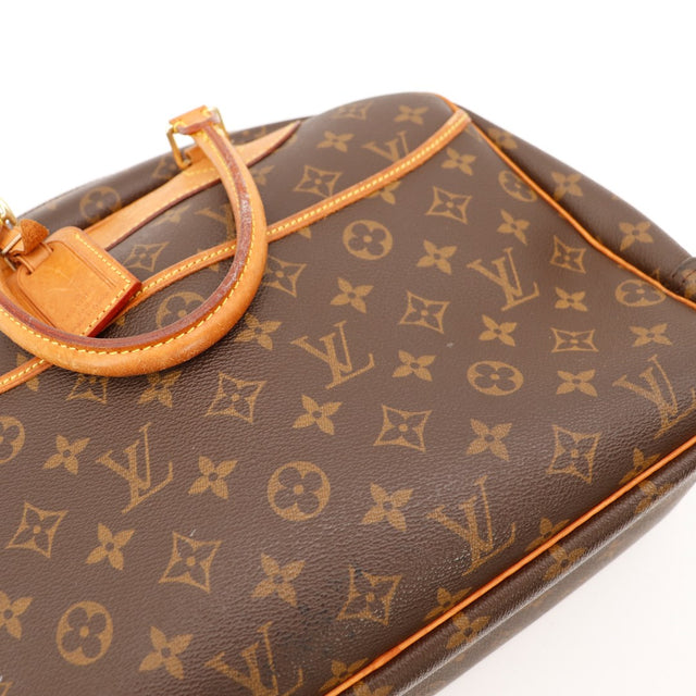 Detail anse et plaque cuir Louis Vuitton Deauville occasion — AMANA Vintage