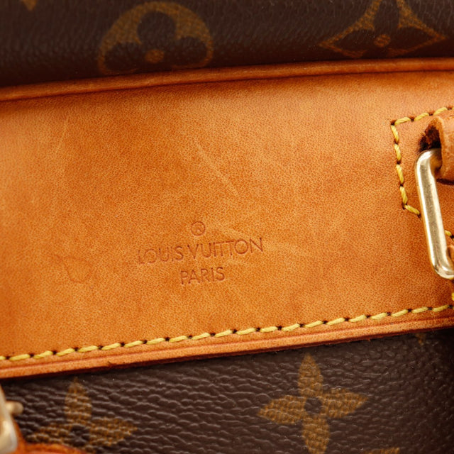 Detail etiquette bagage cuir vachette Louis Vuitton Deauville — AMANA Vintage
