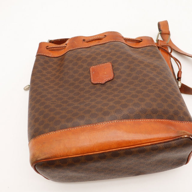 Sac seau Celine Macadam vue de dessus intérieur cuir ouvert — AMANA Vintage