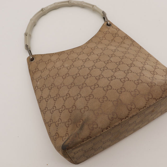 Hobo Bambou Gucci détail anse bambou laqué et attaches argentées — AMANA Vintage