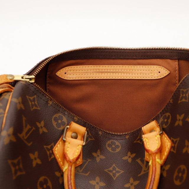 Intérieur Louis Vuitton Speedy 30 doublure textile marron propre occasion — AMANA Vintage