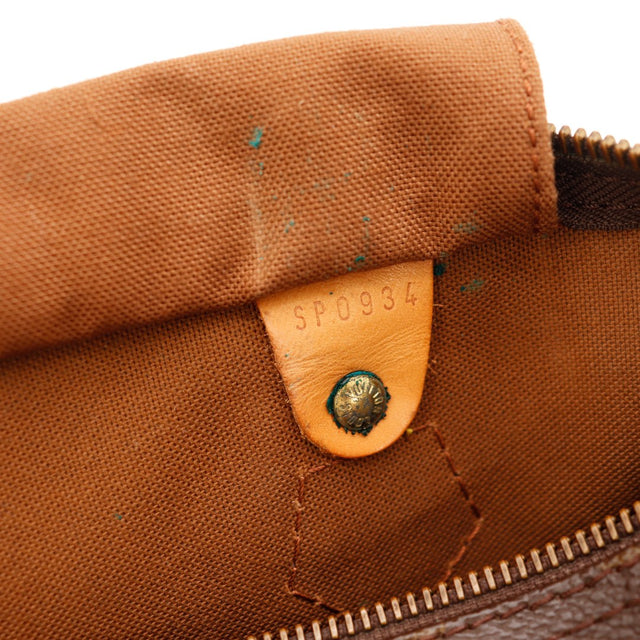 Détail taches turquoise doublure intérieure Louis Vuitton Speedy 30 — AMANA Vintage