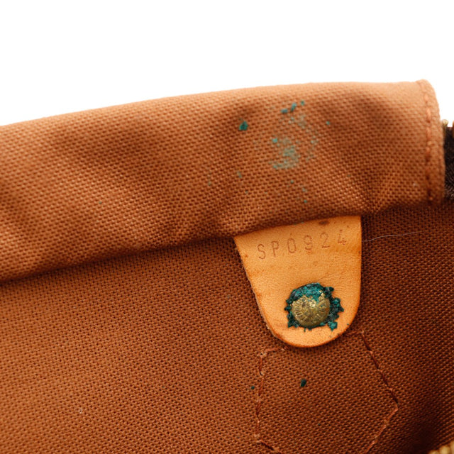 Détail intérieur taches turquoise doublure Louis Vuitton Speedy 35 date code SP0924 — AMANA Vintage