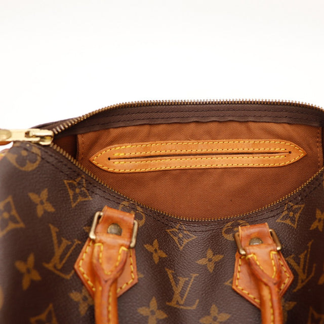 Intérieur Louis Vuitton Speedy 25 doublure textile marron avec poche — AMANA Vintage
