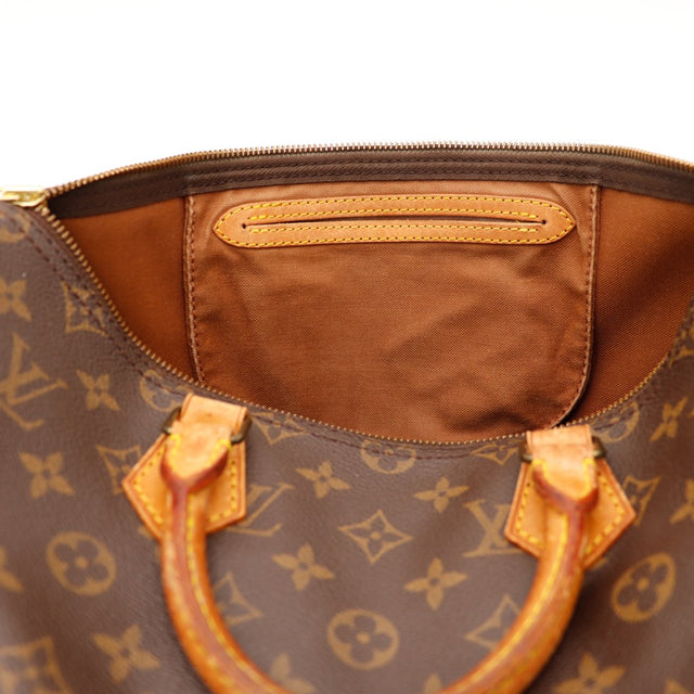 Intérieur Louis Vuitton Speedy 35 doublure textile marron propre — AMANA Vintage