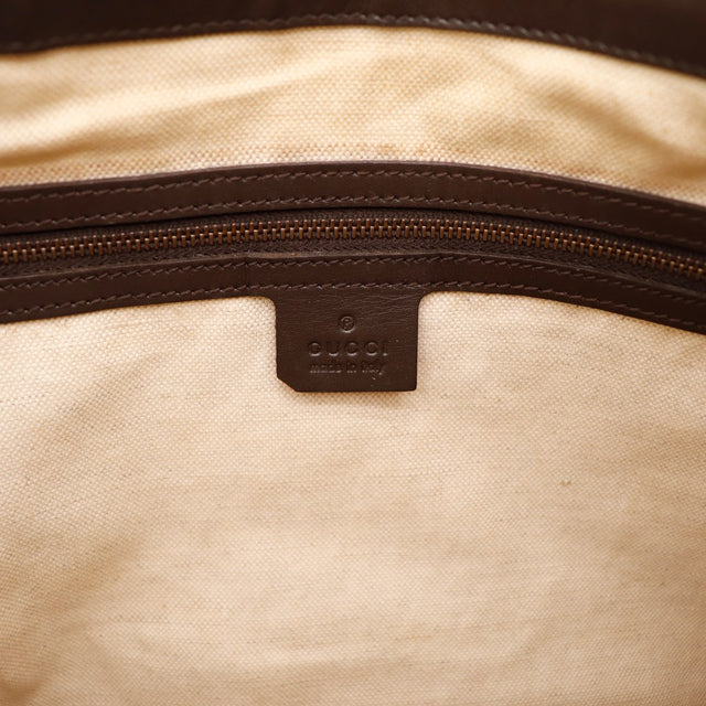Intérieur doublure textile et étiquette Gucci Hobo occasion authentique — AMANA Vintage