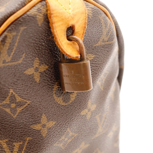 Détail du cadenas Louis Vuitton Speedy 30 Toile Monogramme occasion authentique — AMANA Vintage