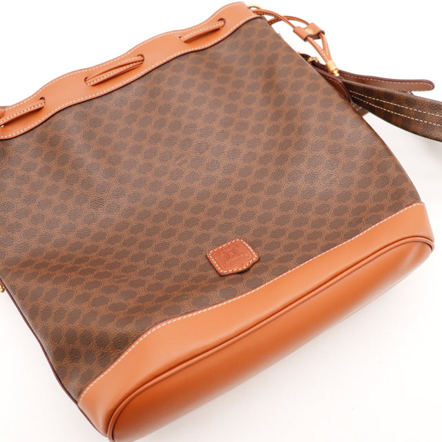 Detail toile Macadam et cuir Céline sac seau occasion authentique — AMANA Vintage