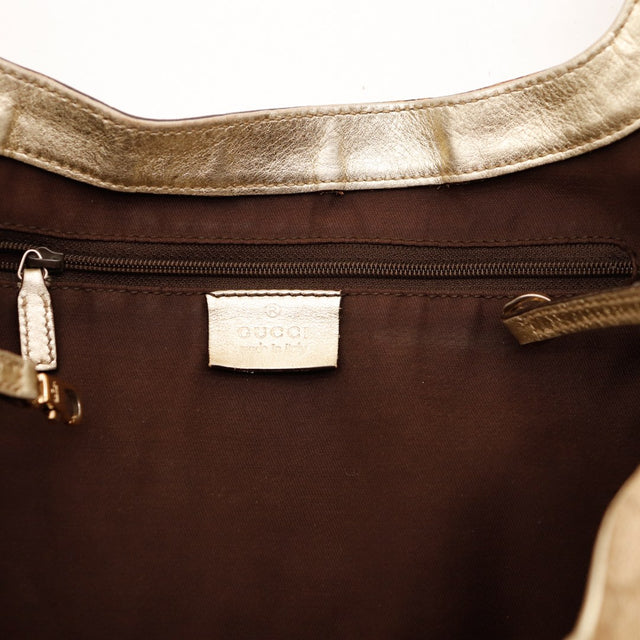 Intérieur doublure textile marron sac Gucci Hobo — AMANA Vintage