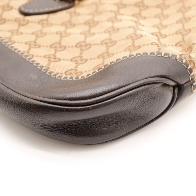 Détail coin cuir marron Gucci New Jackie occasion authentique — AMANA Vintage
