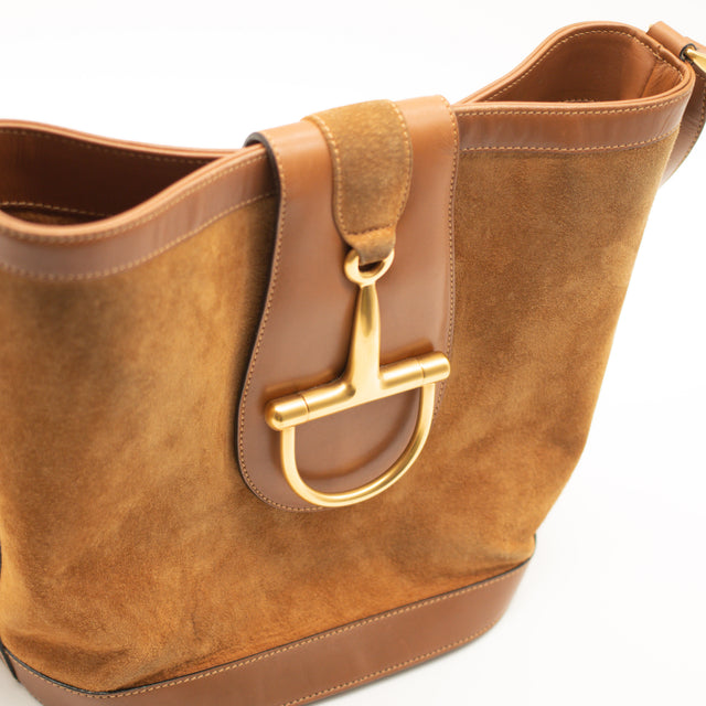 Gucci Horsebit Suede Bucket Bag