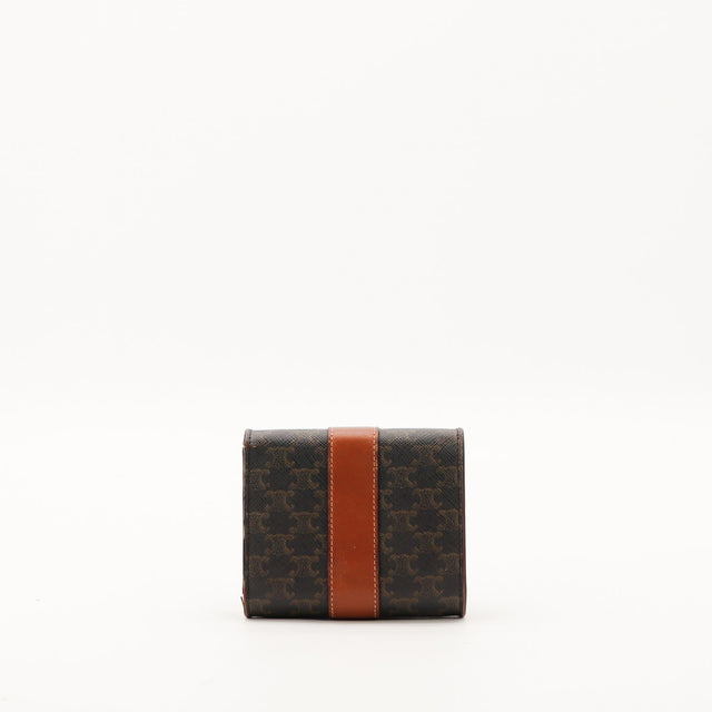 Portefeuille Céline Macadam vue de dos toile monogrammée marron — AMANA Vintage