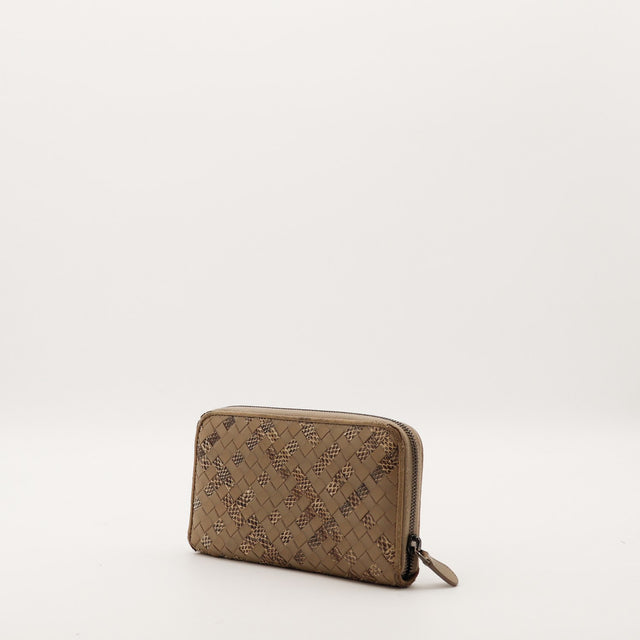 Portefeuille Bottega Veneta Intrecciato vue trois-quarts occasion authentique — AMANA Vintage