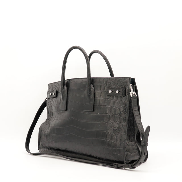 Le Sac de Jour Saint Laurent Embossé Crocodile
