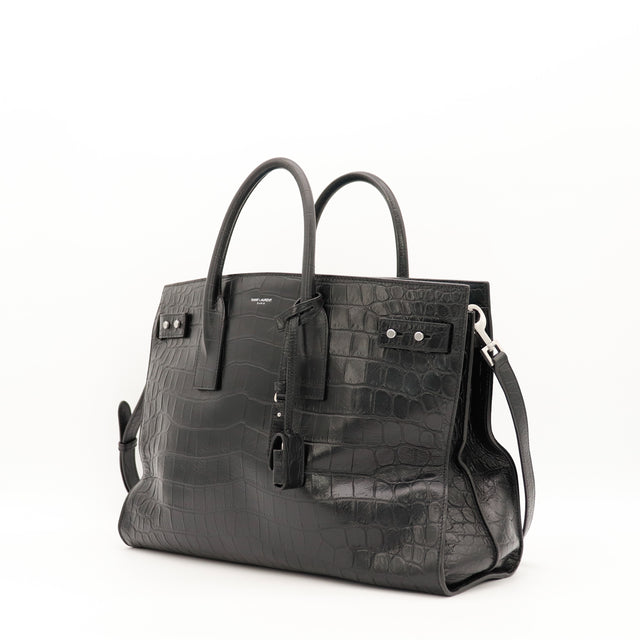 Le Sac de Jour Saint Laurent Embossé Crocodile