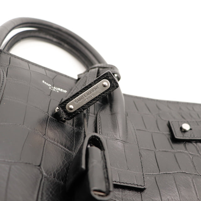 Le Sac de Jour Saint Laurent Embossé Crocodile